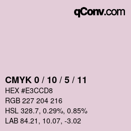 颜色代码: CMYK 0 / 10 / 5 / 11 | qconv.com