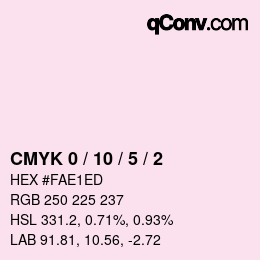 カラーコード: CMYK 0 / 10 / 5 / 2 | qconv.com