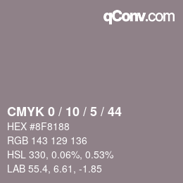 Color code: CMYK 0 / 10 / 5 / 44 | qconv.com