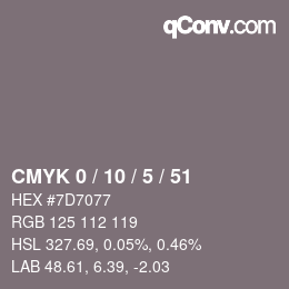 Color code: CMYK 0 / 10 / 5 / 51 | qconv.com