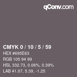 Color code: CMYK 0 / 10 / 5 / 59 | qconv.com