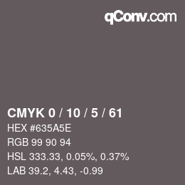Color code: CMYK 0 / 10 / 5 / 61 | qconv.com