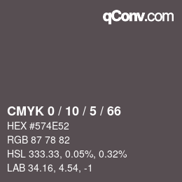 Color code: CMYK 0 / 10 / 5 / 66 | qconv.com