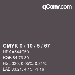 Color code: CMYK 0 / 10 / 5 / 67 | qconv.com