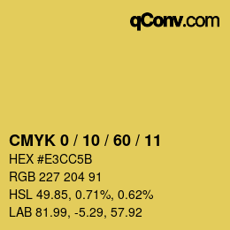 Color code: CMYK 0 / 10 / 60 / 11 | qconv.com