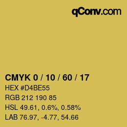 Color code: CMYK 0 / 10 / 60 / 17 | qconv.com