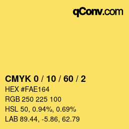 Color code: CMYK 0 / 10 / 60 / 2 | qconv.com