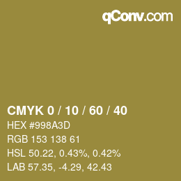 カラーコード: CMYK 0 / 10 / 60 / 40 | qconv.com