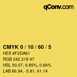 Color code: CMYK 0 / 10 / 60 / 5 | qconv.com