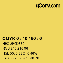 Color code: CMYK 0 / 10 / 60 / 6 | qconv.com