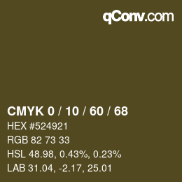 カラーコード: CMYK 0 / 10 / 60 / 68 | qconv.com
