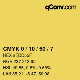 颜色代码: CMYK 0 / 10 / 60 / 7 | qconv.com