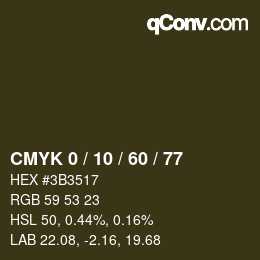 カラーコード: CMYK 0 / 10 / 60 / 77 | qconv.com