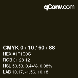 カラーコード: CMYK 0 / 10 / 60 / 88 | qconv.com