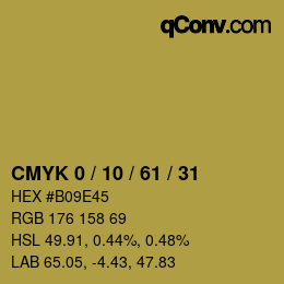 Color code: CMYK 0 / 10 / 61 / 31 | qconv.com