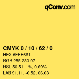 Color code: CMYK 0 / 10 / 62 / 0 | qconv.com