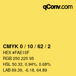 Color code: CMYK 0 / 10 / 62 / 2 | qconv.com