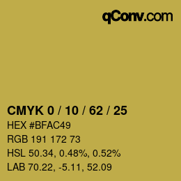 Color code: CMYK 0 / 10 / 62 / 25 | qconv.com