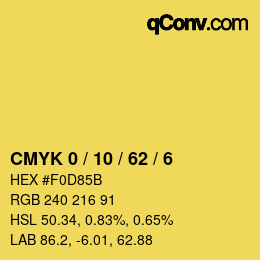 カラーコード: CMYK 0 / 10 / 62 / 6 | qconv.com