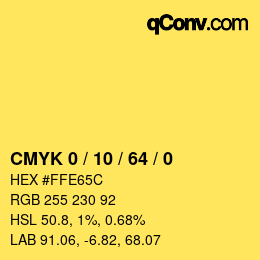 Color code: CMYK 0 / 10 / 64 / 0 | qconv.com