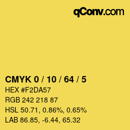 Color code: CMYK 0 / 10 / 64 / 5 | qconv.com