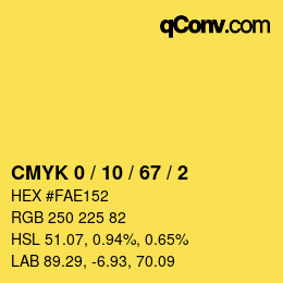 Color code: CMYK 0 / 10 / 67 / 2 | qconv.com