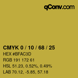 Color code: CMYK 0 / 10 / 68 / 25 | qconv.com