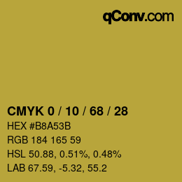 カラーコード: CMYK 0 / 10 / 68 / 28 | qconv.com