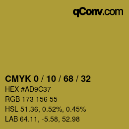 Color code: CMYK 0 / 10 / 68 / 32 | qconv.com