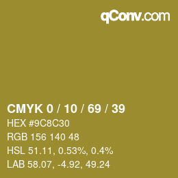 Color code: CMYK 0 / 10 / 69 / 39 | qconv.com