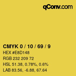 Color code: CMYK 0 / 10 / 69 / 9 | qconv.com