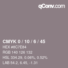 Color code: CMYK 0 / 10 / 6 / 45 | qconv.com