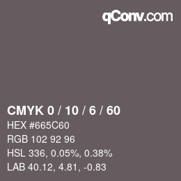 颜色代码: CMYK 0 / 10 / 6 / 60 | qconv.com