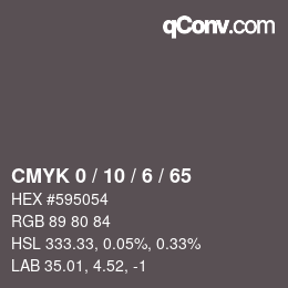 Color code: CMYK 0 / 10 / 6 / 65 | qconv.com