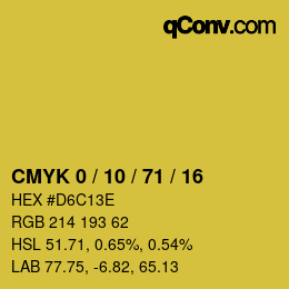 Color code: CMYK 0 / 10 / 71 / 16 | qconv.com