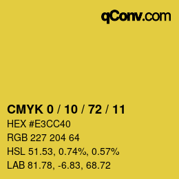 Código de color: CMYK 0 / 10 / 72 / 11 | qconv.com