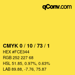 Color code: CMYK 0 / 10 / 73 / 1 | qconv.com