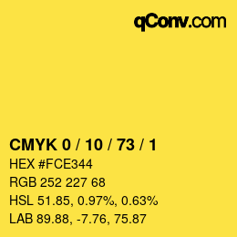 Color code: CMYK 0 / 10 / 73 / 1 | qconv.com