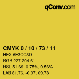 Color code: CMYK 0 / 10 / 73 / 11 | qconv.com