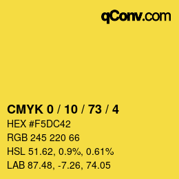 Color code: CMYK 0 / 10 / 73 / 4 | qconv.com