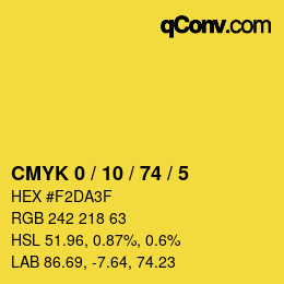 Color code: CMYK 0 / 10 / 74 / 5 | qconv.com