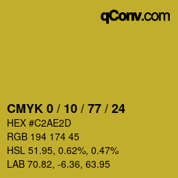 Color code: CMYK 0 / 10 / 77 / 24 | qconv.com