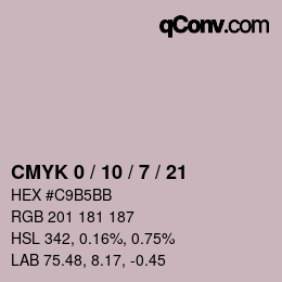 颜色代码: CMYK 0 / 10 / 7 / 21 | qconv.com