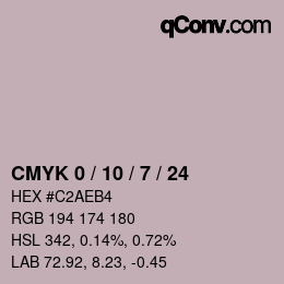 颜色代码: CMYK 0 / 10 / 7 / 24 | qconv.com
