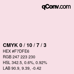 颜色代码: CMYK 0 / 10 / 7 / 3 | qconv.com