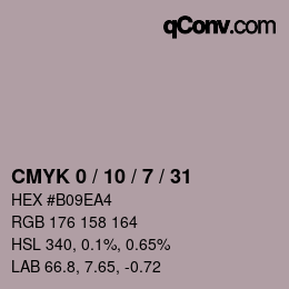 颜色代码: CMYK 0 / 10 / 7 / 31 | qconv.com