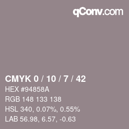 Color code: CMYK 0 / 10 / 7 / 42 | qconv.com