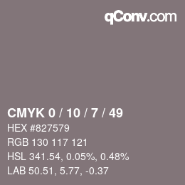 Color code: CMYK 0 / 10 / 7 / 49 | qconv.com