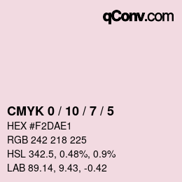 カラーコード: CMYK 0 / 10 / 7 / 5 | qconv.com