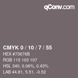 Color code: CMYK 0 / 10 / 7 / 55 | qconv.com